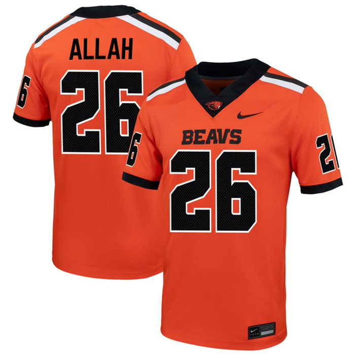 Oregon State Beavers #26  Salahadin Allah Orange College Football Game Jersey