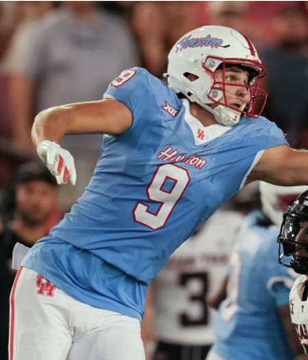 Houston Cougars #9 Tanner Koziol 2025 Blue Vapor F.U.S.E. Limited Jersey