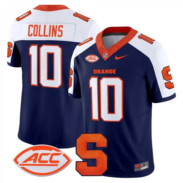 Syracuse Orange #10 Rickie Collins Navy White Gratitude Limited Football Jersey