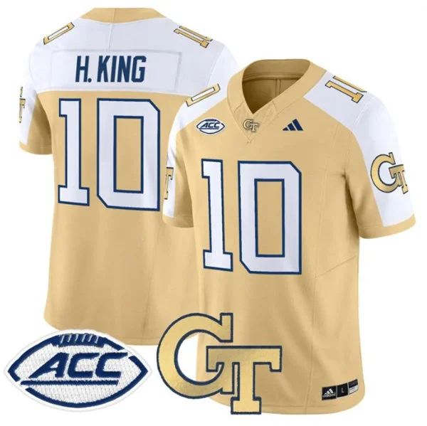 Georgia Tech Yellow Jackets #10 Haynes King Gold White Gratitude Limited Football Jersey