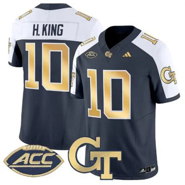 Georgia Tech Yellow Jackets #10 Haynes King Navy White Gratitude Limited Football Jersey