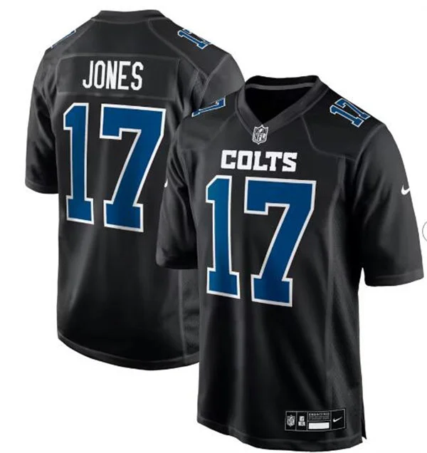 Mens Indianapolis Colts #17 Daniel Jones Carbon Black Fashion Limited Jersey