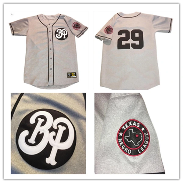 Custom Fort Worth Black Panthers Gray Wool Stitched NLB Jersey
