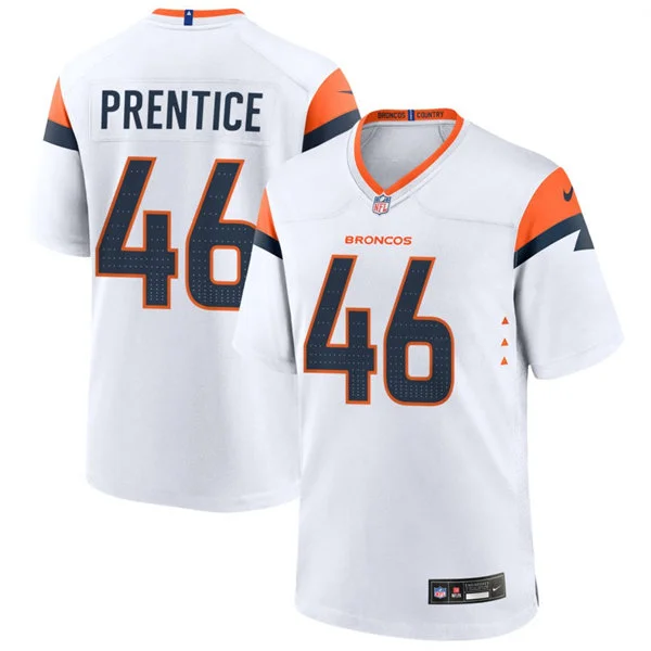 Mens Denver Broncos #46 Adam Prentice Nike White Vapor F.U.S.E. Limited Player Jersey