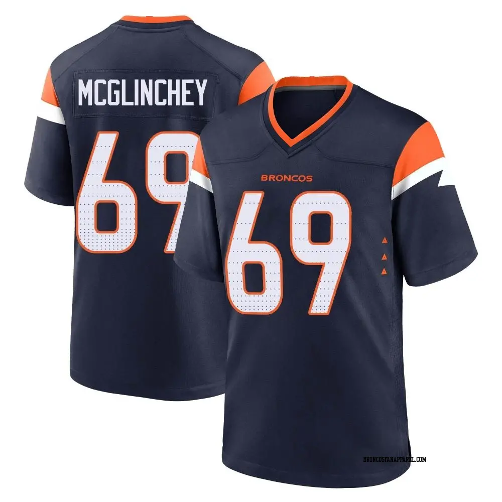Mens Denver Broncos #69 Mike McGlinchey Nike Navy Alternate Vapor F.U.S.E. Limited Player Jersey