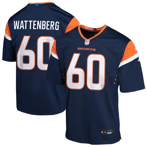 Mens Denver Broncos #60 Luke Wattenberg Nike Navy Alternate Vapor F.U.S.E. Limited Player Jersey