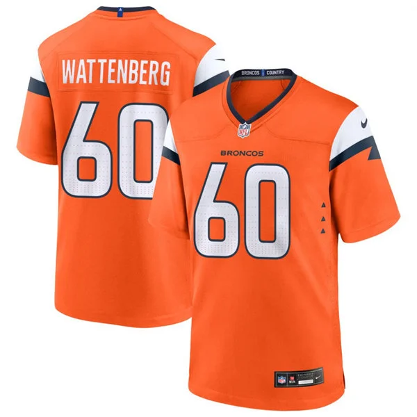 Mens Denver Broncos #60 Luke Wattenberg Nike Orange Vapor F.U.S.E. Limited Player Jersey