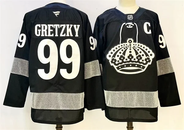 Men's Los Angeles Kings Retired Player #99 Wayne Gretzky Fanatics Black Alternate Premium Player Jersey