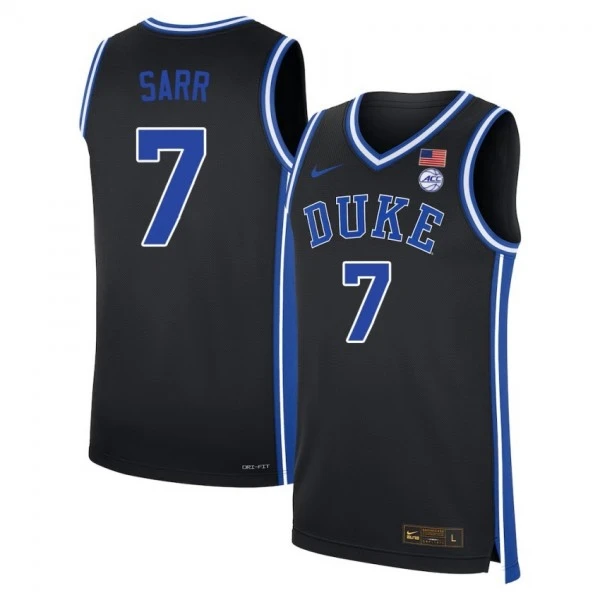 Duke Blue Devils #7 Dame Sarr Black College Basketball Game Jersey