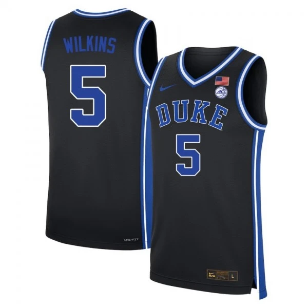 Duke Blue Devils #5 Sebastian Wilkins Black College Basketball Game Jersey