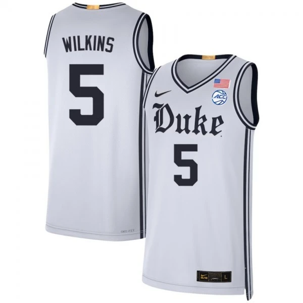 Duke Blue Devils #5 Sebastian Wilkins White Brotherhood uniform Jersey