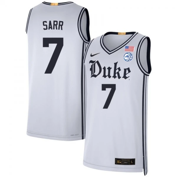 Duke Blue Devils #7 Dame Sarr White Brotherhood uniform Jersey
