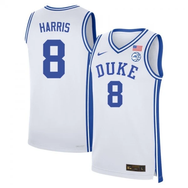 Duke Blue Devils #8 Darren Harris White College Basketball Game Jersey