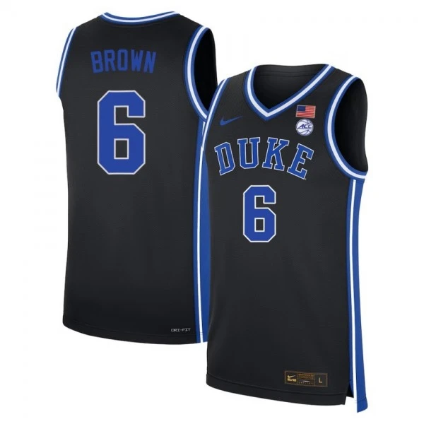 Duke Blue Devils #6 Maliq Brown Black College Basketball Game Jersey