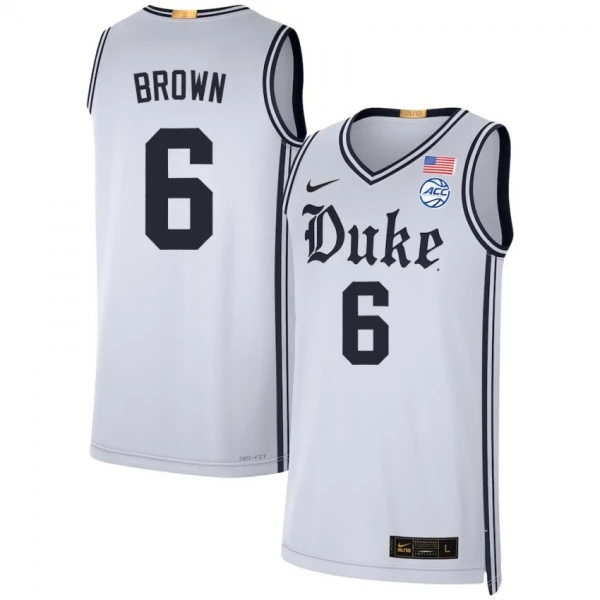 Duke Blue Devils #6 Maliq Brown White Brotherhood uniform Jersey