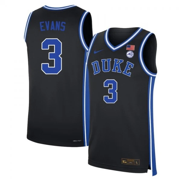 Duke Blue Devils #3 Isaiah Evans Black College Basketball Game Jersey