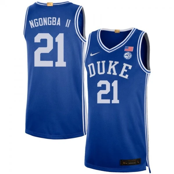 Duke Blue Devils #21 Patrick Ngongba II Royal College Basketball Game Jersey