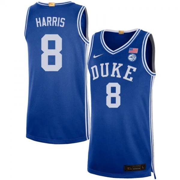 Duke Blue Devils #8 Darren Harris Royal College Basketball Game Jersey