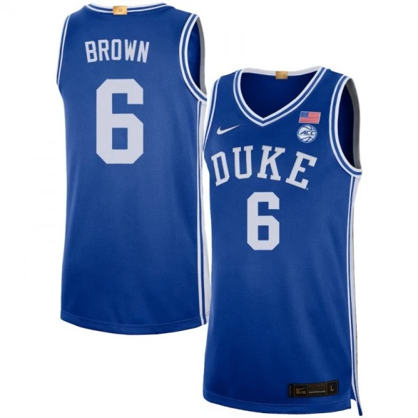 Duke Blue Devils #6 Maliq Brown Royal College Basketball Game Jersey