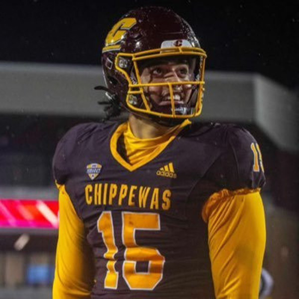 Central Michigan Chippewas #15 Jadyn Glasser Maroon Football Game Jersey