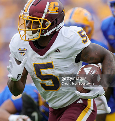 Central Michigan Chippewas #5 Nahree Biggins  White Football Game Jersey
