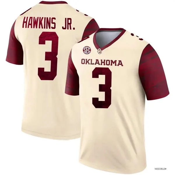 Oklahoma Sooners #3 Michael Hawkins Jr. 2025 Cream Alternate Football Limited Jersey
