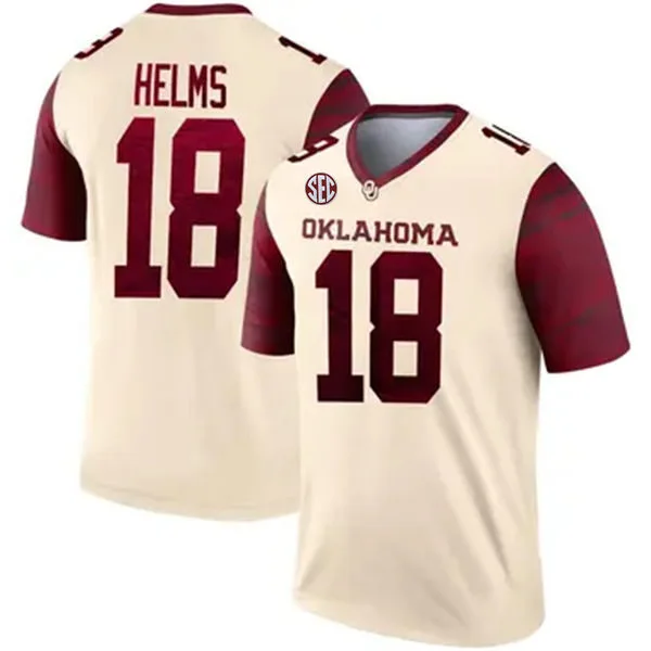 Oklahoma Sooners #18 Kaden Helms 2025 Cream Alternate Football Limited Jersey