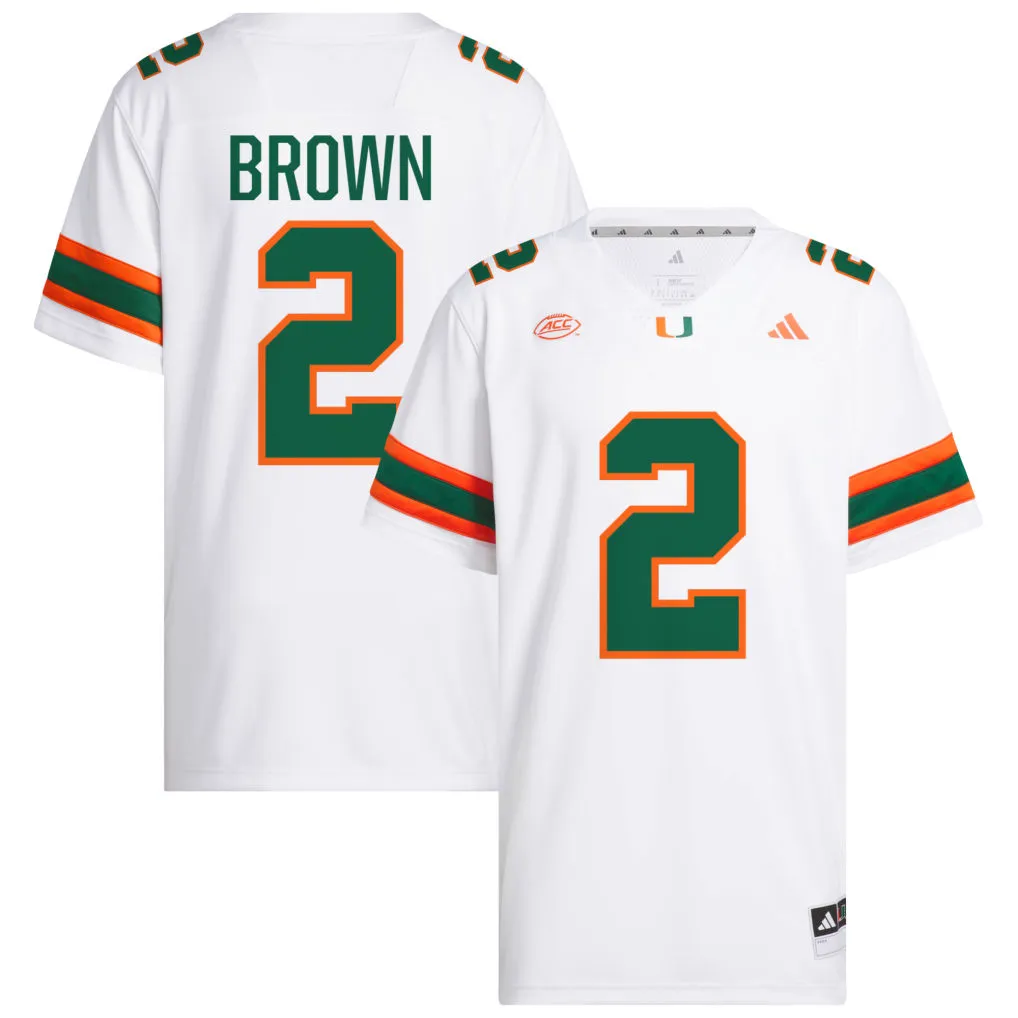 Miami Hurricanes #2 Damari Brown 2025 White College Football Game Jersey
