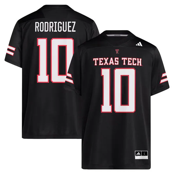 Texas Tech Red Raiders #10 Jacob Rodriguez 2025 Black Football Game Jersey