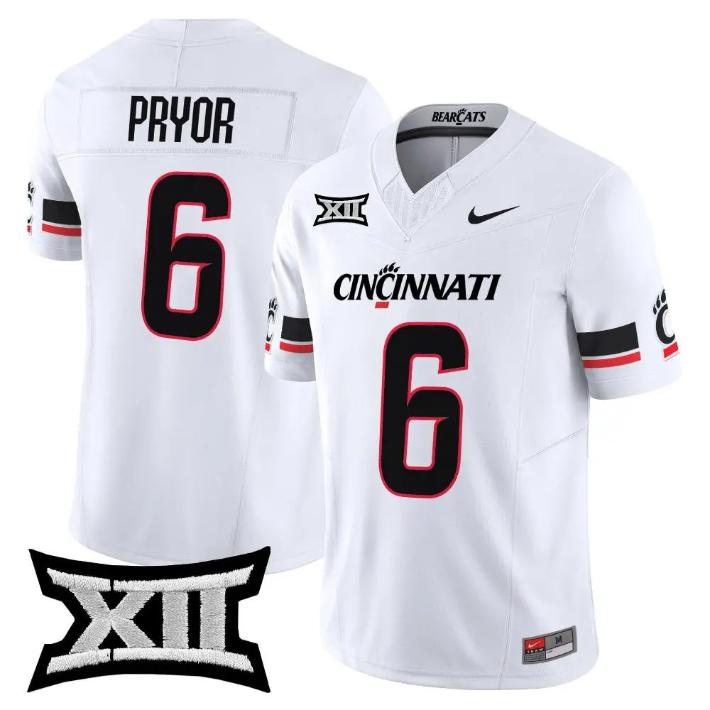 Cincinnati Bearcats #6 Evan Pryor 2025 PURE White Vapor F.U.S.E.Limited Football Jersey