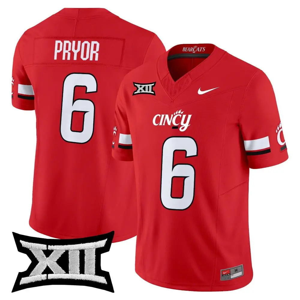 Cincinnati Bearcats #6 Evan Pryor 2025 CINCY Red Vapor F.U.S.E.Limited Football Jersey