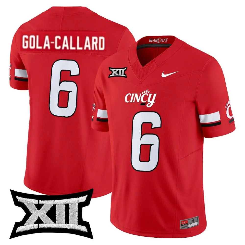 Cincinnati Bearcats #6 Trevon Gola-Callard 2025 CINCY Red Vapor F.U.S.E.Limited Football Jersey