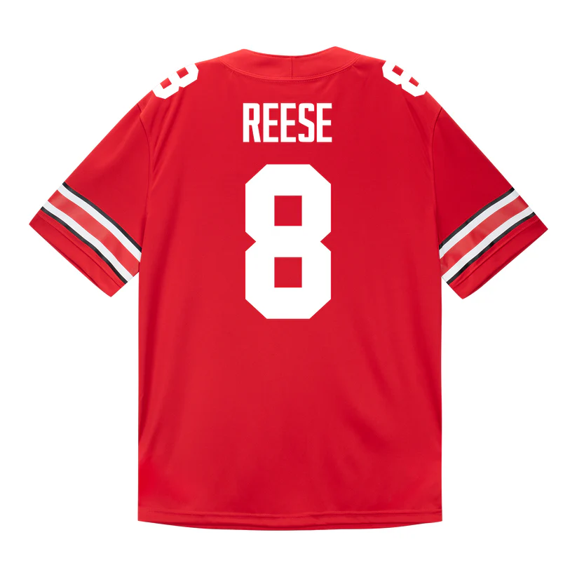 Ohio State Buckeyes #8 Arvell Reese 2025 Scarlet Nike F.U.S.E. Limited College Football Game Jersey