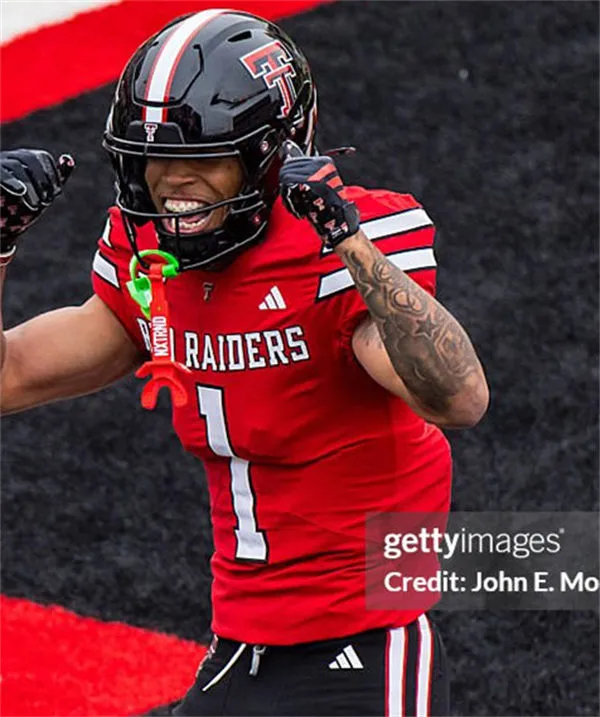 Texas Tech Red Raiders #1 Reggie Virgil 2025 Red Football Game Jersey