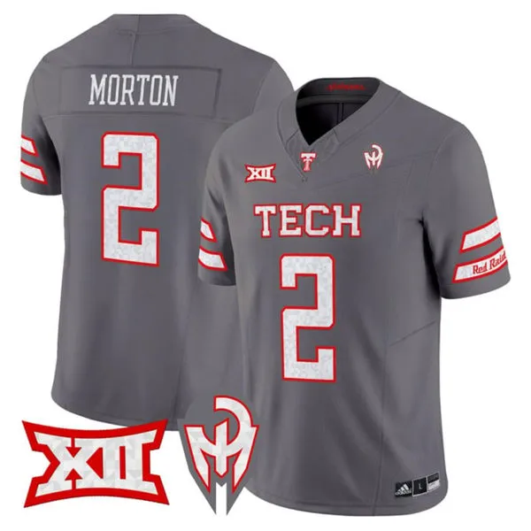 Texas Tech Red Raiders #2 Behren Morton Gray GalvanICED Alternate Football Jersey