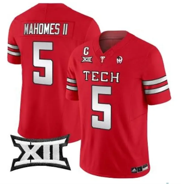 Texas Tech Red Raiders #5 Patrick Mahomes II 2025 Red Football Game Jersey