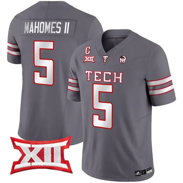 Texas Tech Red Raiders #5 Patrick Mahomes II Gray GalvanICED Alternate Football Jersey