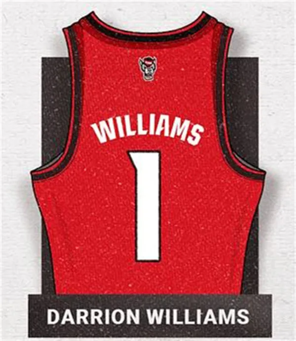 NC State Wolfpack #1 Darrion Williams 2025 Red College Basketball Game Jersey