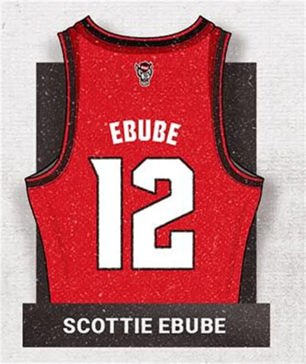 NC State Wolfpack #12 Scottie Ebube 2025 Red College Basketball Game Jersey