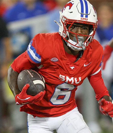 SMU Mustangs #6 Chris Johnson Jr. 2025 Red Football Game Jersey