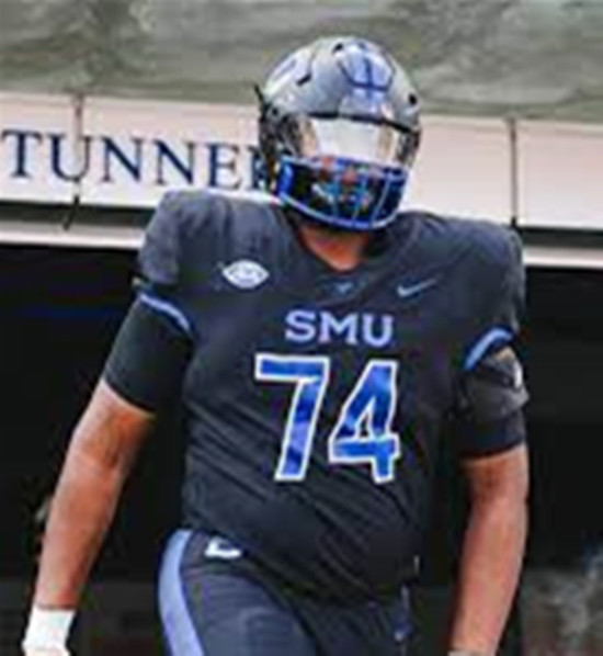 SMU Mustangs #74 Andrew Chamblee 2025 Black Football Game Jersey