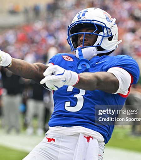 SMU Mustangs #3 Romello Brinson 2025 Royal Football Game Jersey