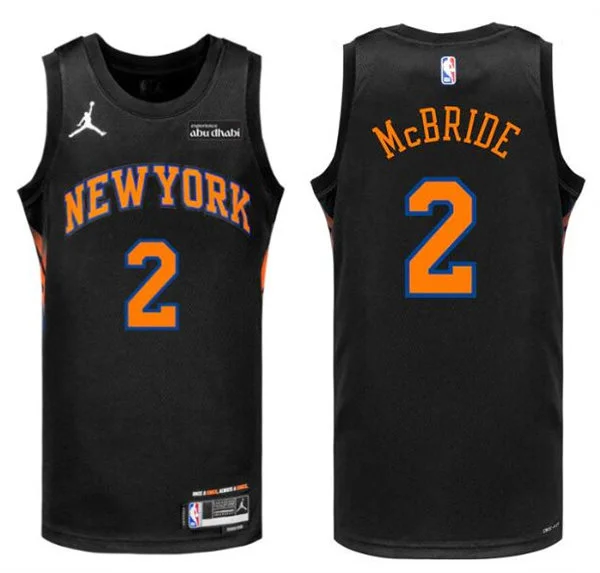 Mens New York Knicks #2 Miles McBride Black 2025-26 Statement Edition Swingman Jersey