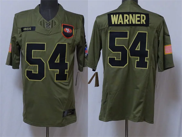 Mens San Francisco 49ers #54 Fred Warner Nike 2025 Salute to Service Limited Jersey - Olive