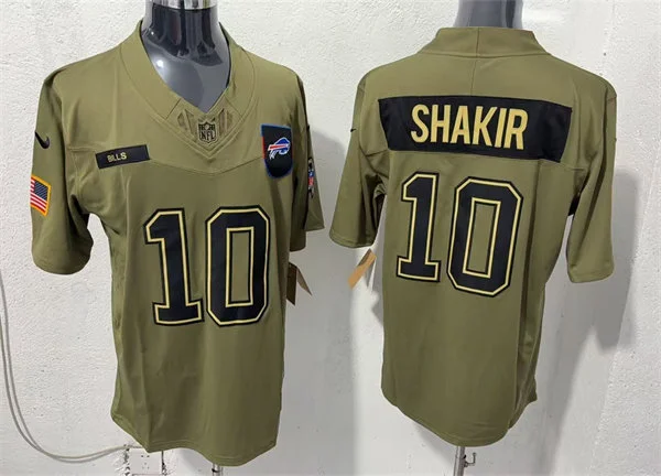 Mens Buffalo Bills #10 Khalil Shakir Nike 2025 Salute to Service Limited Jersey - Olive