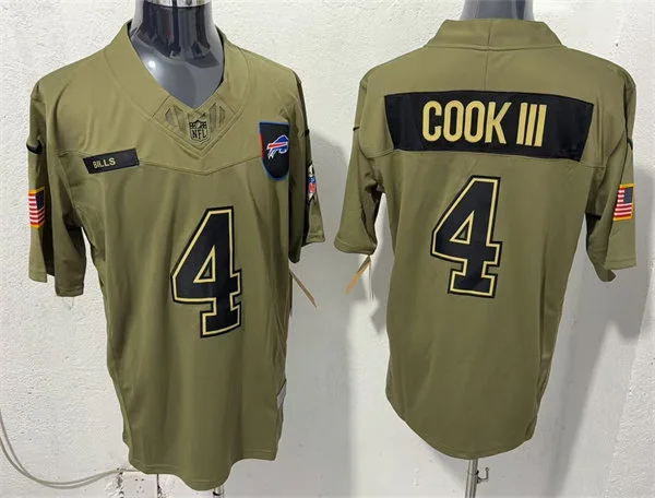 Mens Buffalo Bills #4 James Cook III Nike 2025 Salute to Service Limited Jersey - Olive