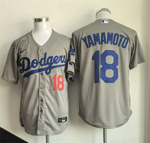 Youth Los Angeles Dodgers #18 Yoshinobu Yamamoto Gray Limited Jersey