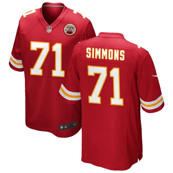 Men's Kansas City Chiefs #71 Josh Simmons Nike Red Vapor F.U.S.E. Limited Jersey