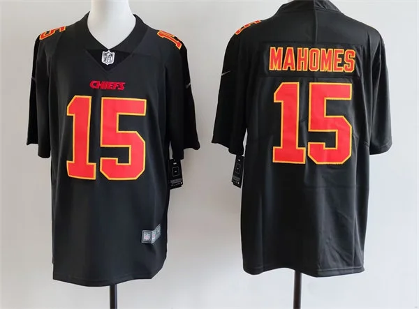 Men's Kansas City Chiefs #15 Patrick Mahomes Carbon Black Fashion Limited Jersey