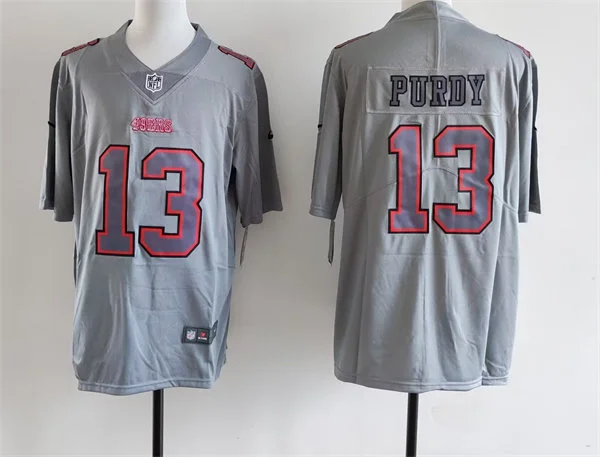 Mens San Francisco 49ers #13 Brock Purdy Nike Gray Atmosphere Fashion Game Jersey